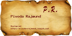 Pivoda Rajmund névjegykártya